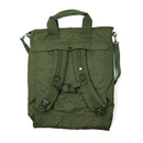 Rumble Helmet Backpack Green – groene polyester rugzak met helm-vak en verstelbare schouderbanden