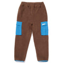 HUF FORT POINT SHERPA PANT Dust brown voorkant teddy cargo broek Revert95.com