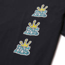 HUF STACK CROWN T-SHIRT zwart voorkant close-up Revert95.com