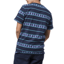 HUF PALISADES STRIPE KNIT TOP navy blazer achterkant