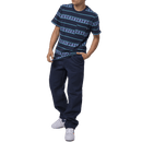 HUF PALISADES STRIPE KNIT TOP navy blazer outfit