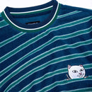 Ripndip Dizzy Nermal Polar Fleece Crewneck navy teal voorkant close-up Revert95.com