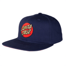 Santa cruz skateboards classic dot snapback voorkant navy