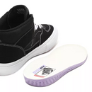 Vans Skate Half Cab Black White – zwarte suède mid-top skateschoen met witte details en Half Cab patch