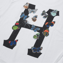 HUF PREY CLASSIC H T-SHIRT wit achterkant close-up