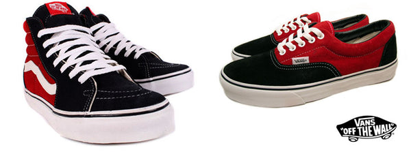 Vans era navy/red and Sk8-Hi navy/red