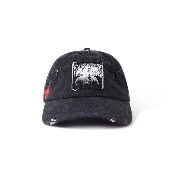 Former Ode Cap Washed Black – washed black 6-panel cap met subtiele Ode branding