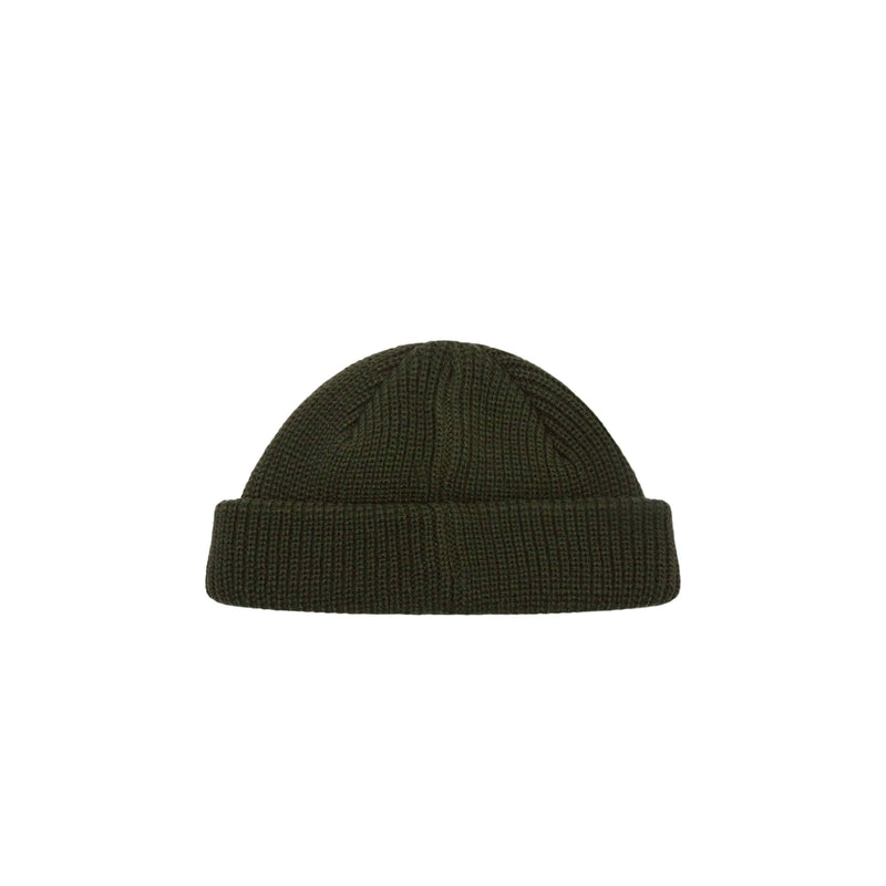 Obey Micro Beanie Kombu Green – donkergroene micro beanie met subtiel Obey-logo op de omslag