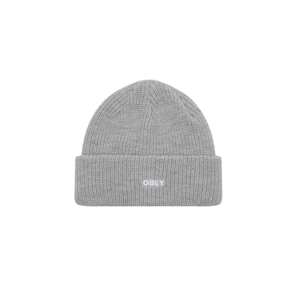 Obey Future Beanie Heather Grey – grijze gebreide beanie met Future-logo patch op de omslag