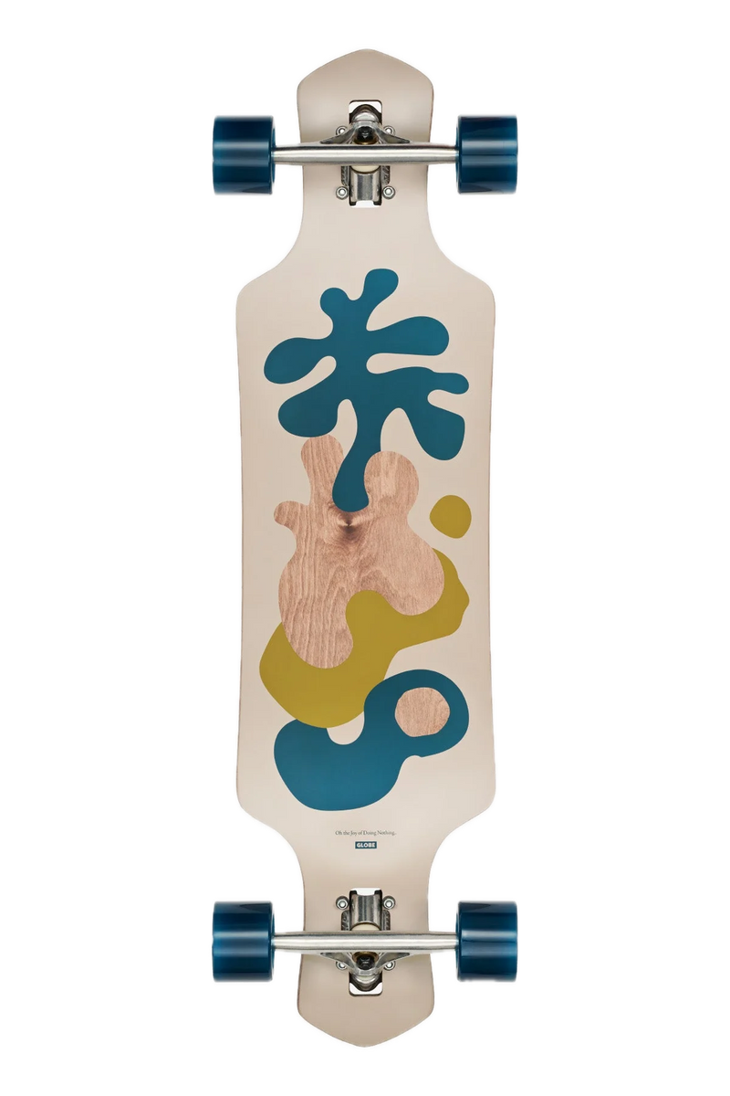 Globe Geminon 35 Dusk – drop-through longboard van 8-laags esdoornhout met Dusk-graphic, Tensor-trucks en 69mm wielen