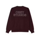 Obey Studios Faded Crew – crewneck sweater met unieke faded wash en subtiele Obey Studios branding