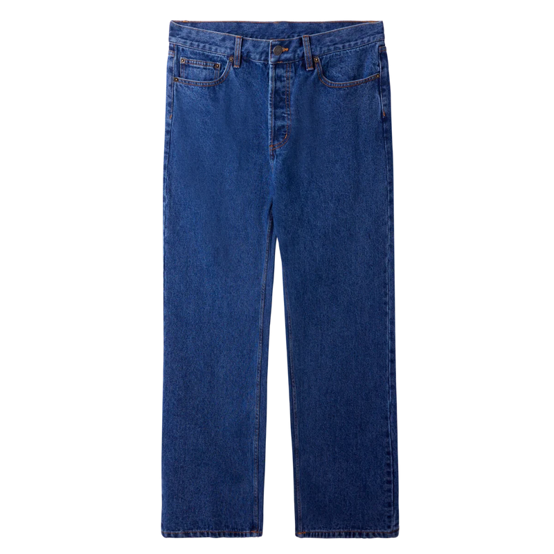 Obey Hardwork Denim Pants – Stonewash Indigo straight leg jeans van 100% katoen met vintage stonewash wassing