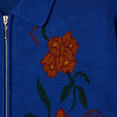 Obey Floral Zip Cardigan – gebreid vest met bloemenpatroon en volledige ritssluiting