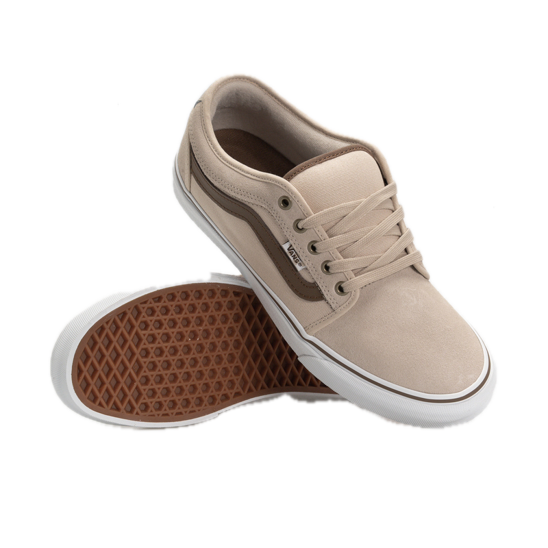 Vans Skate Chukka Low Sidestripe Espresso Khaki – lage skateschoen in bruin/khaki met sidestripe en wafelzool