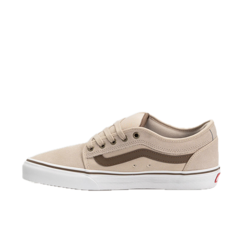 Vans Skate Chukka Low Sidestripe Espresso Khaki – lage skateschoen in bruin/khaki met sidestripe en wafelzool