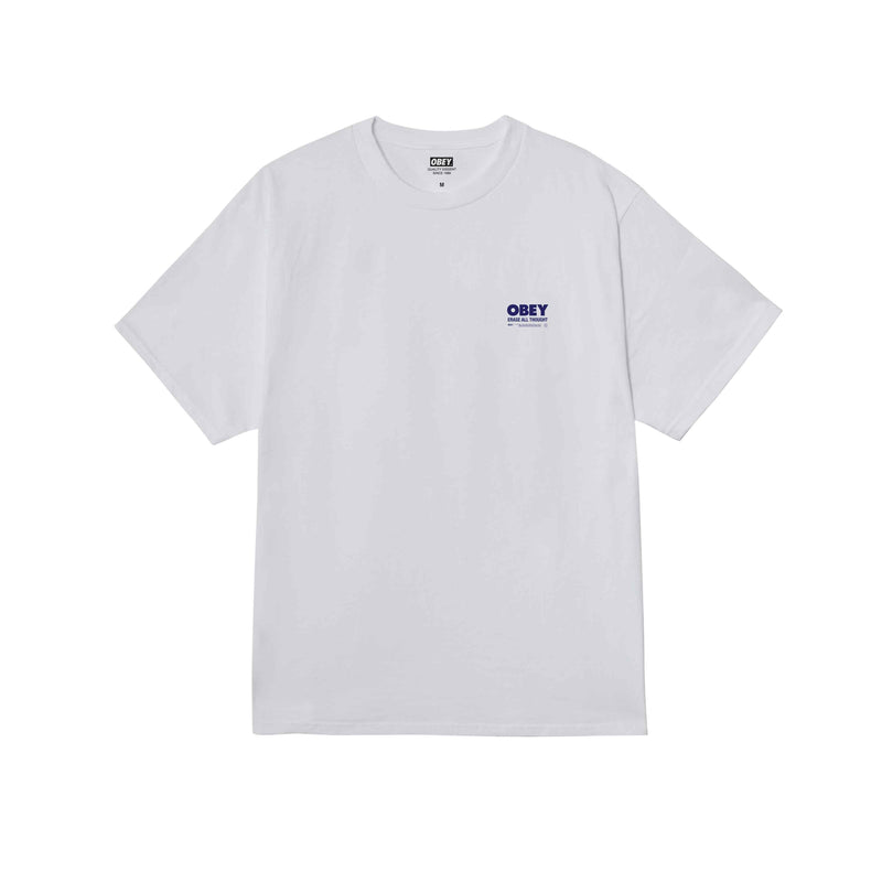 Obey Erase All Thought White Classic Tee – wit katoenen T-shirt met Erase All Thought graphic op borst en rug