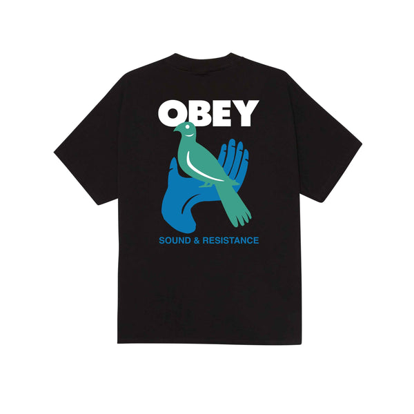 Obey Sound & Resistance Bird Classic Tee – wit T-shirt van katoen met activistische bird graphic