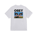 Obey In A Different Place Classic Tee – wit katoenen T-shirt met In A Different Place graphic op borst en rug