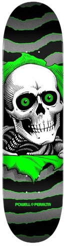 PP Ripper One Off Skateboard Deck Shape 242 Silver – One Off metallic Ripper graphic deck