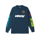 Obey Mega Global Mania Heavyweight Classic Longsleeve Tee – longsleeve T-shirt van zwaar katoen met grote Global Mania print