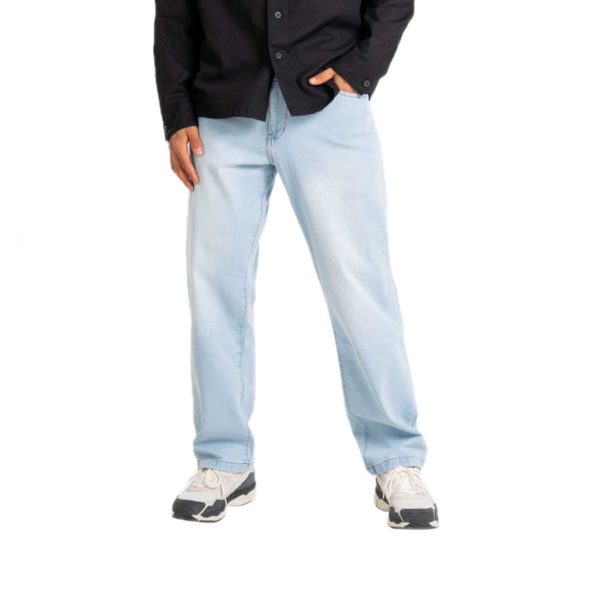 Reell Solid Light Blue Stone 2 – straight fit denim in light blue stone wassing met 5-pocket design en subtiele branding