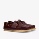 Clarks Originals Godney Boat British Tan Leather leren boat shoe in cognac kleur met rubber zool