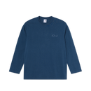 Polar Skate Co Steve LS Tee Stroke Logo Space Blue – longsleeve van 100% katoen met geborduurd Stroke-logo op de borst in Space Blue kleur.