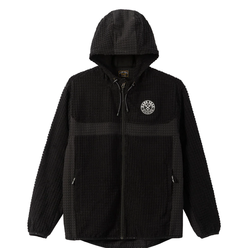 Dark Seas Advanced Hoodie zwart fleece hoodie met borst- en rugprint