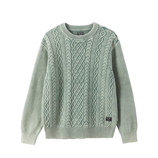 Dark Seas Big Sur Sweater Storm gebreide trui in donkergrijs/blauw met subtiele branding