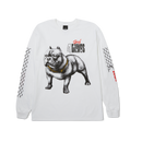 HUF 4 The Dawgs L/S Tee zwart longsleeve t-shirt met graphic op borst en rug