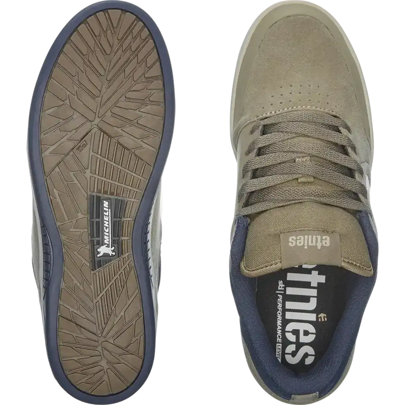 Etnies Marana Michelin Green Blue – groene suède skateschoen met blauwe accenten en Michelin rubberzool