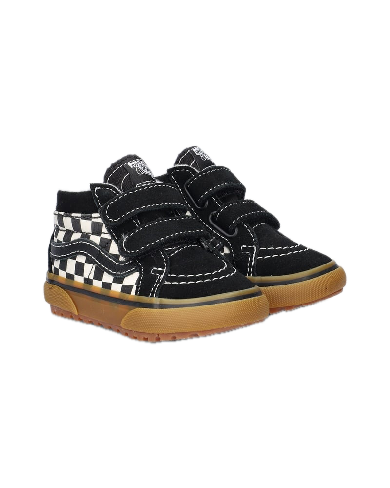Vans MTE SK8-Mid Reissue Velcro Checkerboard Black Marshmellow Junior – junior sneaker met MTE-technologie, checkerboard-panelen en klittenbandsluiting
