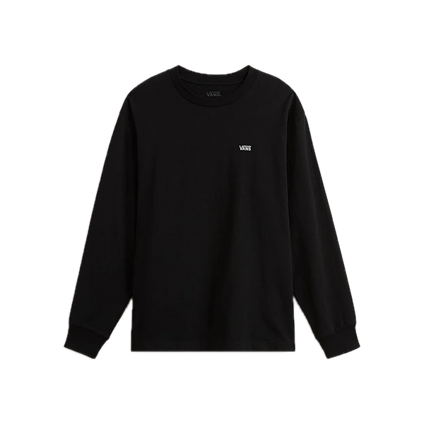 Vans Left Chest II Loose LS Black – zwart longsleeve T-shirt met loose fit en subtiel Vans-logo op de borst