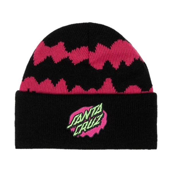 Santa Cruz Youth Slime Stripe Beanie – kinder beanie met kleurrijke strepen en Slime logo patch