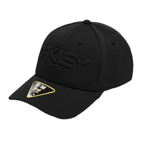 Oakley 6 Panel Stretch Hat Embossed – stretch-fit cap met 6-panel design, gebogen klep en embossed Oakley-logo