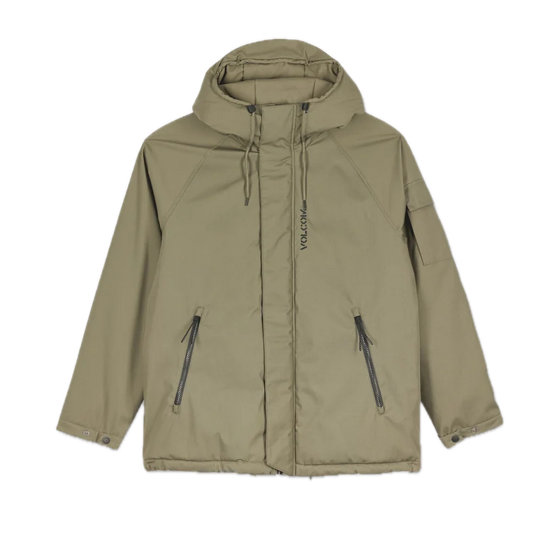 Volcom Stoke Stone II 10K Jacket Wintermoss – waterdicht winterjack in Wintermoss groen met capuchon, voering en subtiele Volcom-branding