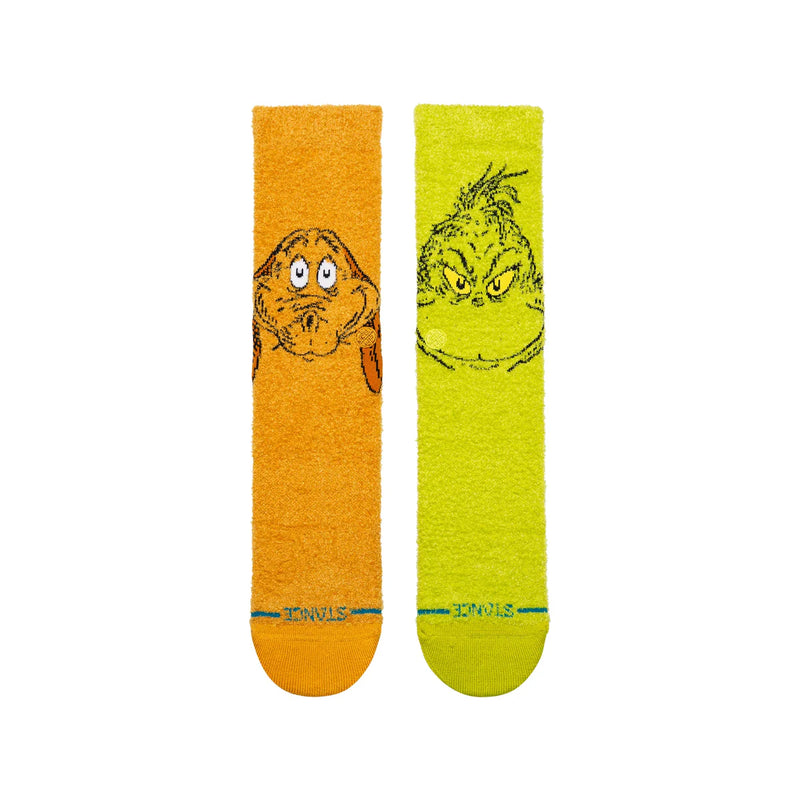 Stance Grinch And Max – feestelijke crew sokken met The Grinch en Max-graphic, medium cushioning en versterkte hiel en teen