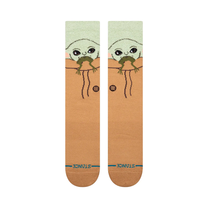 Stance Grogu Hungry Crew Green – groene Star Wars-sokken met Grogu (“Baby Yoda”) Hungry-graphic, medium cushioning en versterkte hiel en teen