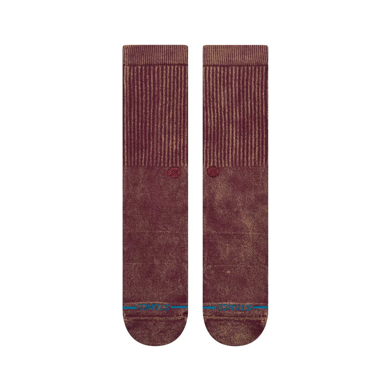 Stance Icon Dyed Crew Fig – dieppaarse crew sokken met hand-dyed look, medium cushioning en versterkte hiel en teen