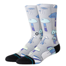 Stance Microbial Crew Stringgrey – grijze antimicrobiële sokken van Stance met medium cushioning en versterkte zones