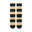Stance Nep Stripe Crew Pine – groene gestreepte crew sokken met subtiele nep-textuur, medium cushioning en versterkte hiel en teen