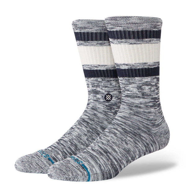 Stance Slub Boyd Crew Blue – blauwe gestreepte crew sokken van katoenblend met medium cushioning en versterkte hiel en teen