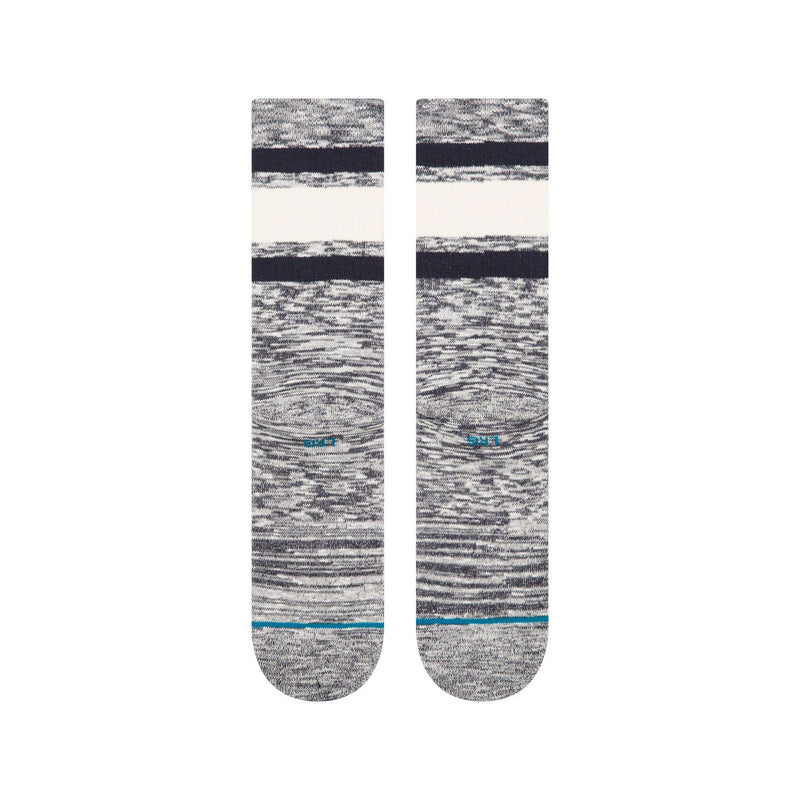 Stance Slub Boyd Crew Blue – blauwe gestreepte crew sokken van katoenblend met medium cushioning en versterkte hiel en teen