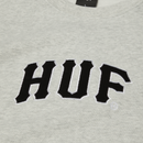 HUF Arch Appliqué Crewneck Heather Grey sweater met geborduurd HUF-logo