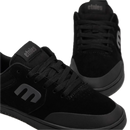 Zwarte Etnies Marana Black Raw skate shoe met duurzame toe cap en gripvaste buitenzool.