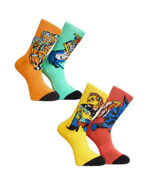 Koop de Volcom Featured Artist Bob Mollema Sock 4 Pack veilig en snel bij Revert 95 online of kom hem checken in de winkel in Haarlem.