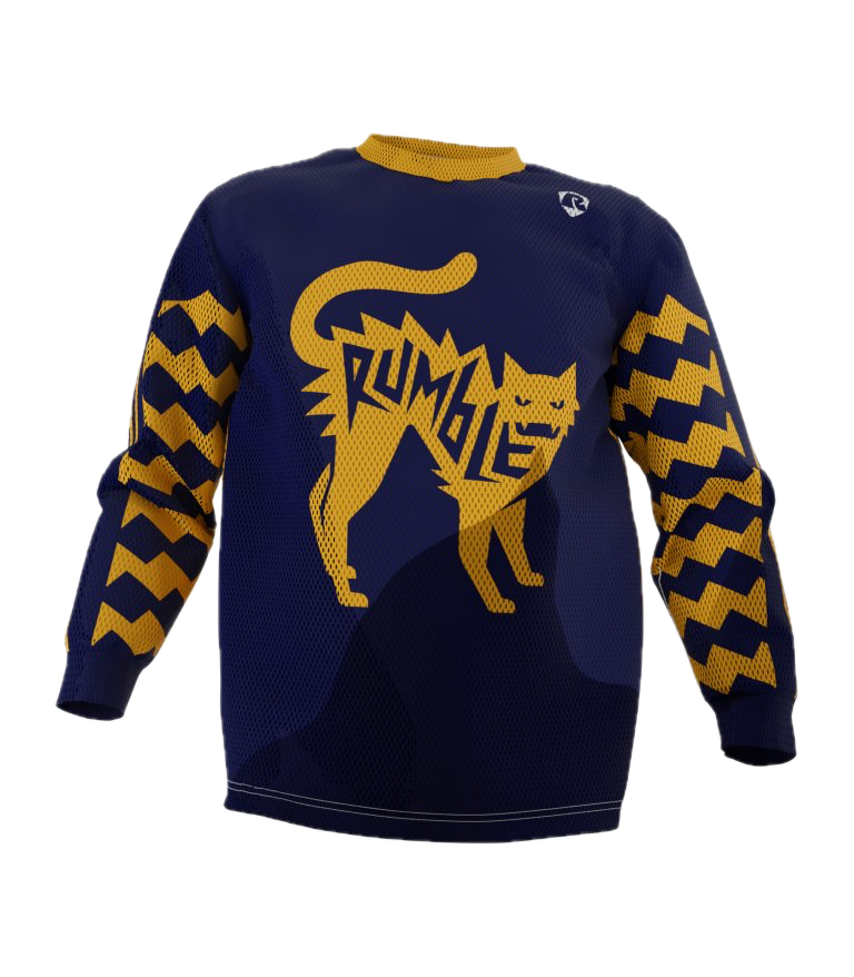 Rumble Speedshop Yellow Saw Jersey geel moto-style jersey met Saw-graphic