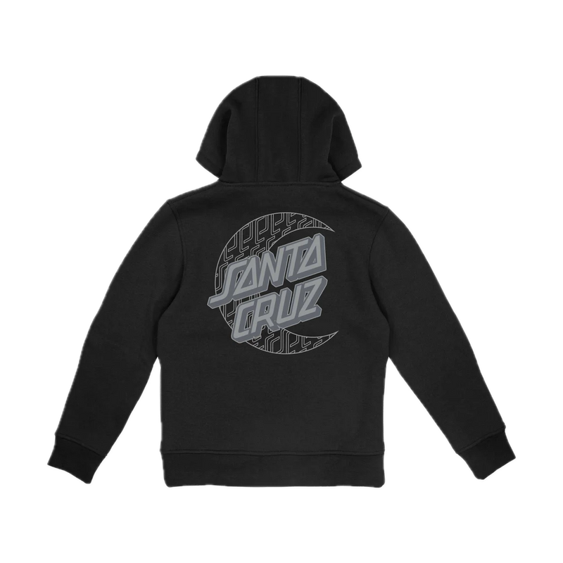 Santa Cruz Youth Imprint Moon Dot Hood Black midweight fleece hoodie met maanprint