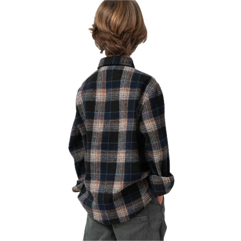 Santa Cruz Youth Chopper LS Shirt Navy Check kids flannel.