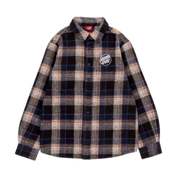Santa Cruz Youth Chopper LS Shirt Navy Check kids flannel.